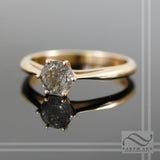 Round Natural "Salt & Pepper" Engagement ring