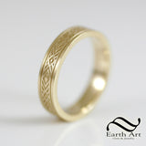 Art Deco Style 4mm ladies wedding band in Sterling or Gold