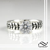 Ladies Tire Tread Solitaire Engagement Ring