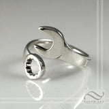 Wrench Ring in Solid Sterling Silver - Adjustable unisex band