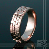 14k Gold Retro Game Brick Ring