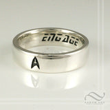 Mens ENGAGEmet Ring - Star Trek Inspired wedding band