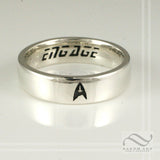 Mens ENGAGEmet Ring - Star Trek Inspired wedding band