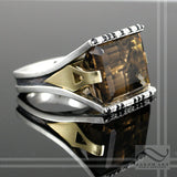 Smokey Quartz Cocktail ring in Sterling and 18k