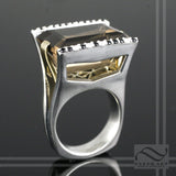 Smokey Quartz Cocktail ring in Sterling and 18k
