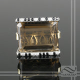 Smokey Quartz Cocktail ring in Sterling and 18k