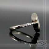 Opal Engagement Ring in 14k white gold with diamonds