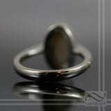 Opal Engagement Ring in 14k white gold with diamonds