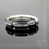 Emerald Lightsaber Ring - Sterling Silver
