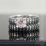 Ladies Cubic Zirconia Dirt Bike Tire Tread Ring