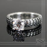 Ladies Cubic Zirconia Dirt Bike Tire Tread Ring
