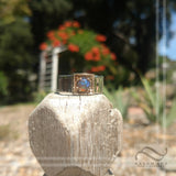 Solid Round Australian Opal ring in 14k and sterling silver