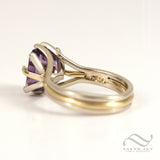 Amethyst Cocktail ring in 14k white and yellow gold