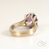 Amethyst Cocktail ring in 14k white and yellow gold
