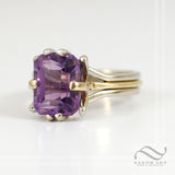 Amethyst Cocktail ring in 14k white and yellow gold