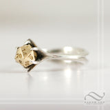 D20 Engagement ring in Mixed Metals - Sterling silver or white gold