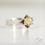 D20 Engagement ring in Mixed Metals - Sterling silver or white gold