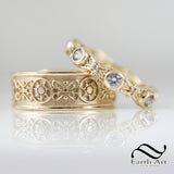 Mens Tangled Wedding Band - Mens ring in 14k gold or sterling silver