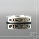 Hello World! Squircle Ring Solid Sterling Silver