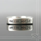 Hello World! Squircle Ring Solid Sterling Silver