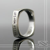 Hello World! Squircle Ring Solid Sterling Silver
