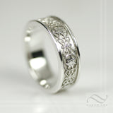 Mens Tangled Wedding Band - Mens ring in 14k gold or sterling silver