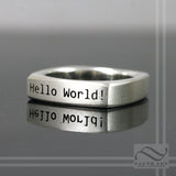 Hello World! Squircle Ring Solid Sterling Silver