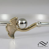 Ginkgo Leaf Love Bangle - Sterling and gold