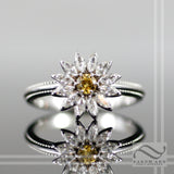 14k white gold and Diamond Daisy Ring
