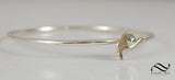 Ginkgo Leaf Love Bangle - Sterling and gold