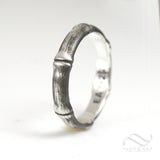 Brushed Bamboo Ring in Sterling Silver