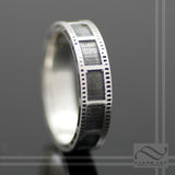 Film Strip Wedding Ring - Sterling Silver -Unisex