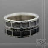 Film Strip Wedding Ring - Sterling Silver -Unisex