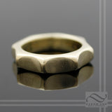 The Golden Starburst - 14k Wedding Band