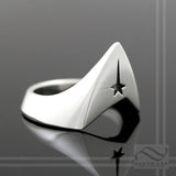 Lieutenant Star Signet Ring - Solid Sterling Silver