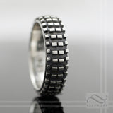 Dirt Bike Tire Tread Ring 14k or Sterling Silver