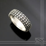 Dirt Bike Tire Tread Ring 14k or Sterling Silver