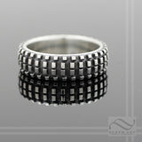 Dirt Bike Tire Tread Ring 14k or Sterling Silver