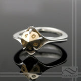 D10 Engagement ring in Mixed Metals - Sterling silver and 14k gold