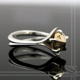 D10 Engagement ring in Mixed Metals - Sterling silver and 14k gold