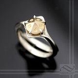 D10 Engagement ring in Mixed Metals - Sterling silver and 14k gold