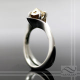 D10 Engagement ring in Mixed Metals - Sterling silver and 14k gold