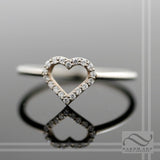 Open Heart Halo Ring - Sterling Silver