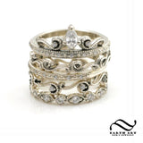 Petite ladies Tiara Engagement Ring - 14k and Diamond
