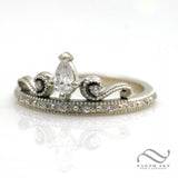 Petite ladies Tiara Engagement Ring - 14k and Diamond