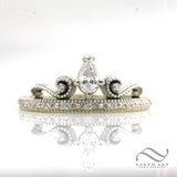 Petite ladies Tiara Engagement Ring - 14k and Diamond