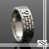 14k Gold Retro Game Brick Ring