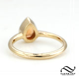 Bezel Set Spessartite Solitaire Engagement Ring in 14k