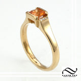 Spessartite in 14 Gold - With diamonds