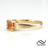 Spessartite in 14 Gold - With diamonds